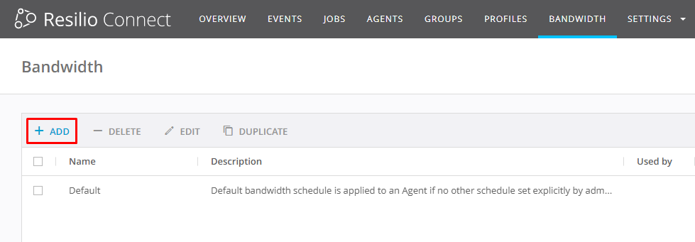 Add Bandwidth Scheduler