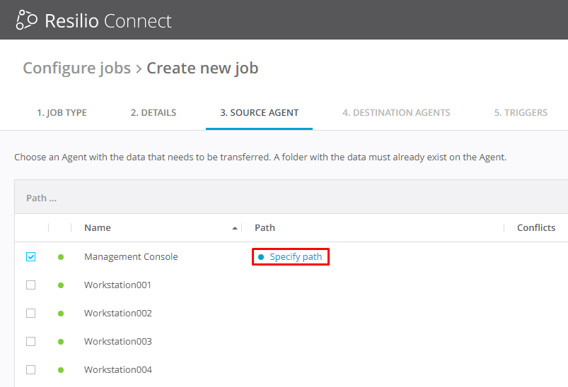 Selecting Source Path