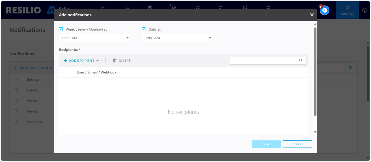 Notifications Add Overview