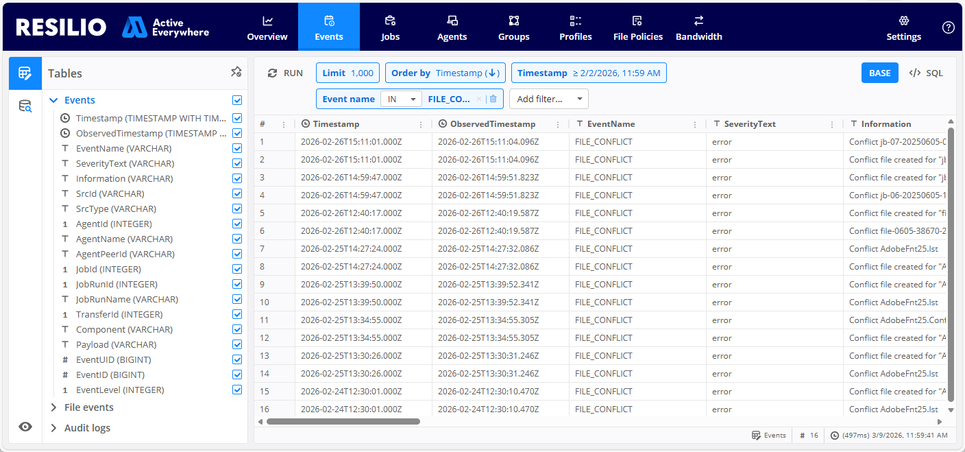 Events File Conflicts