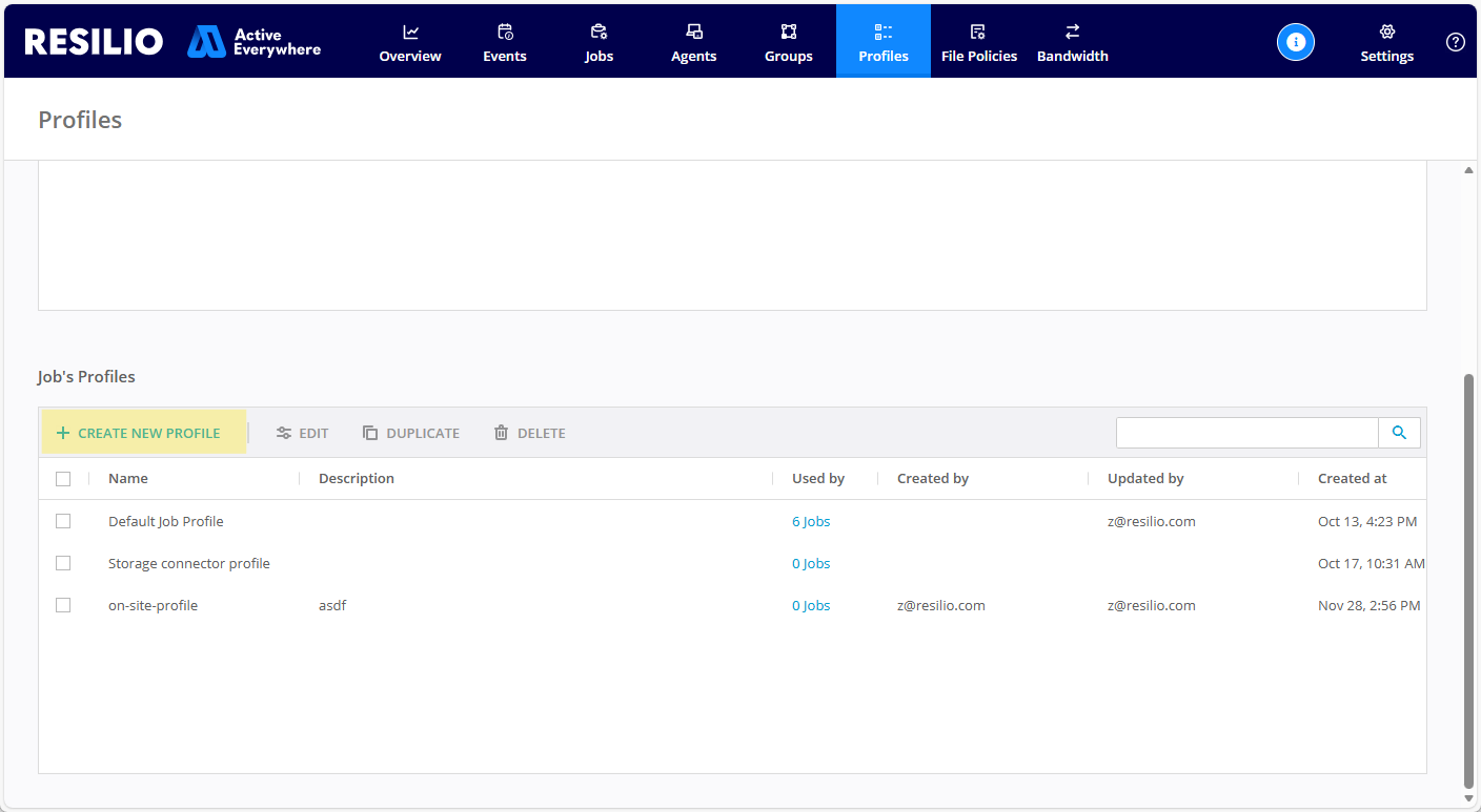 Profiles Job Profile Add