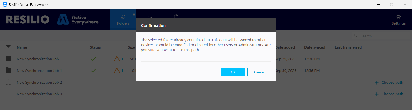 Ask User Non Empty Folder