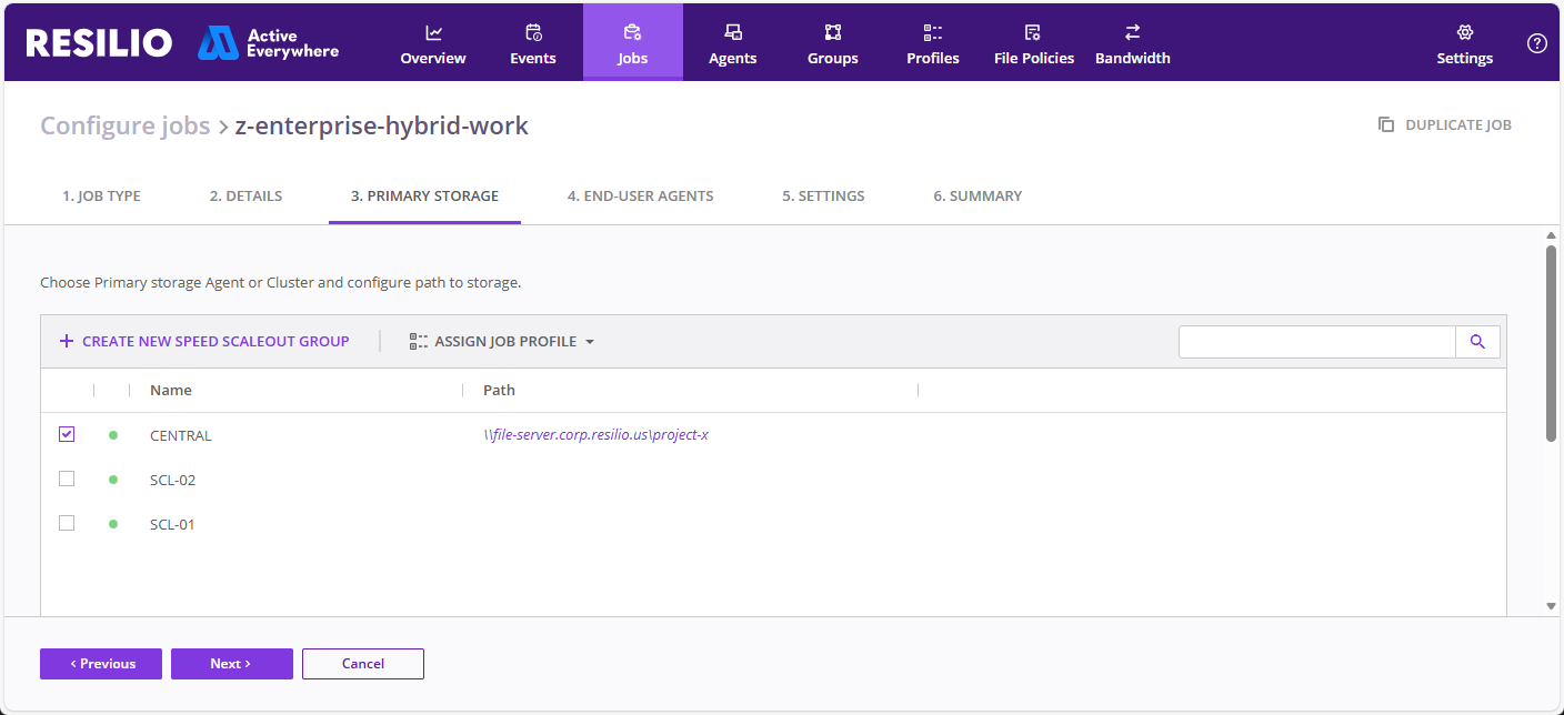 Enterprise Hybrid Work Job Primary Storage