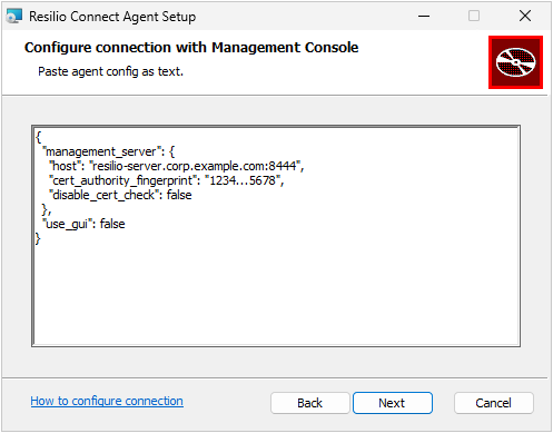 Install Server Agent Config Paste
