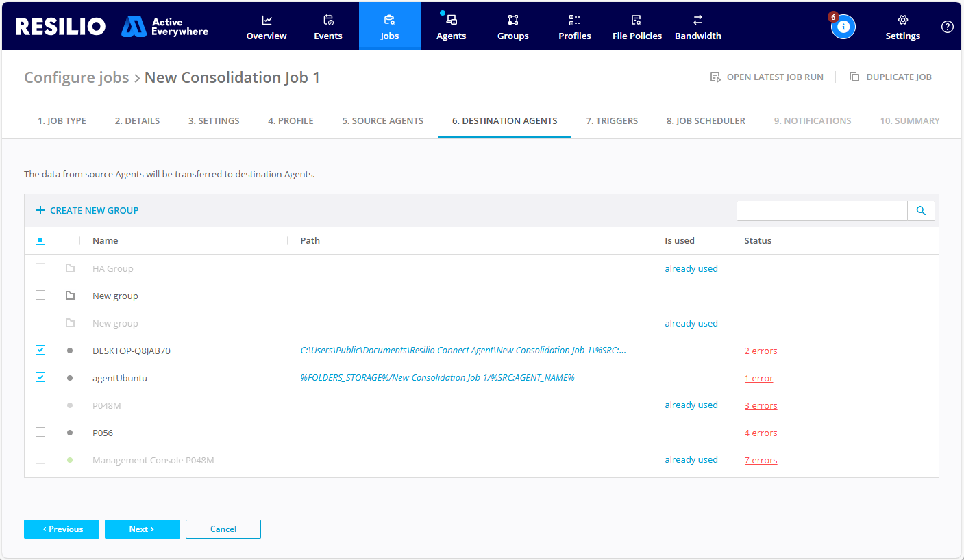 Mc Configure Job Consolidation Destination