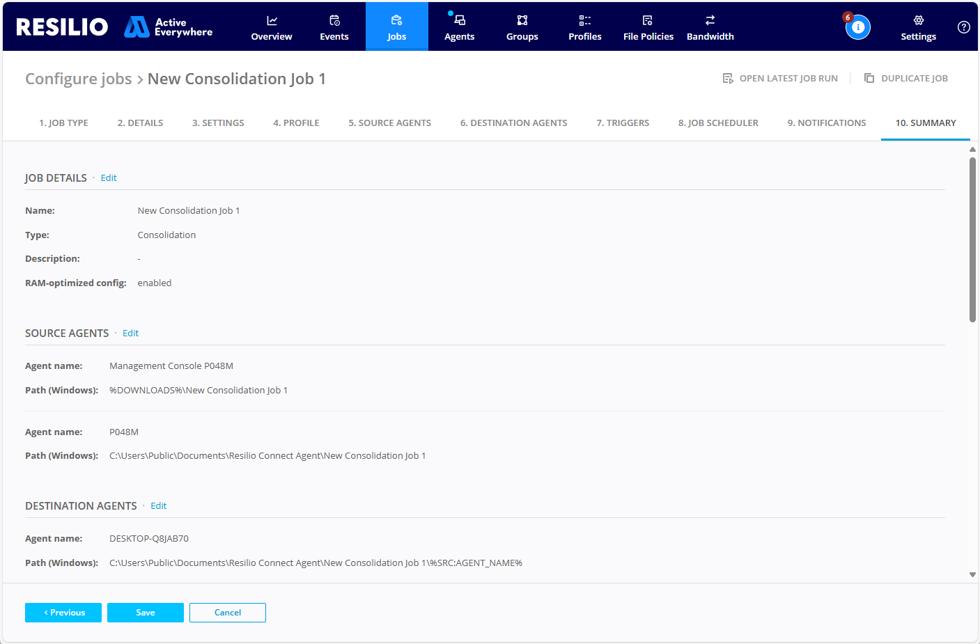 Mc Configure Job Consolidation Summary