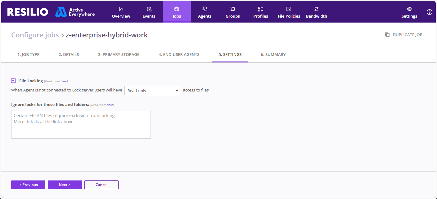 Enterprise Hybrid Work Job Settings