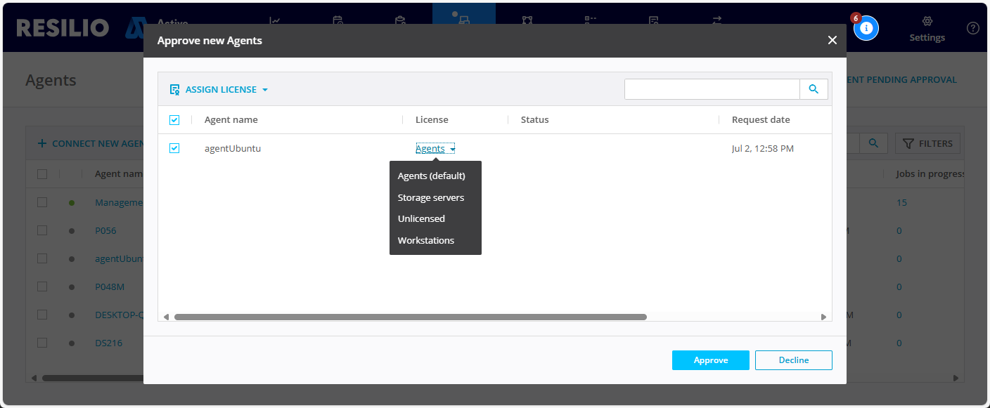 Apply License Approve Agents