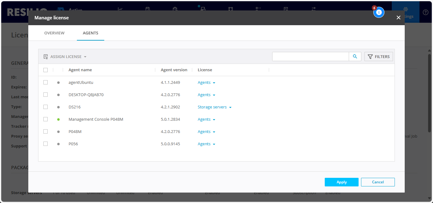 Apply License Change Package