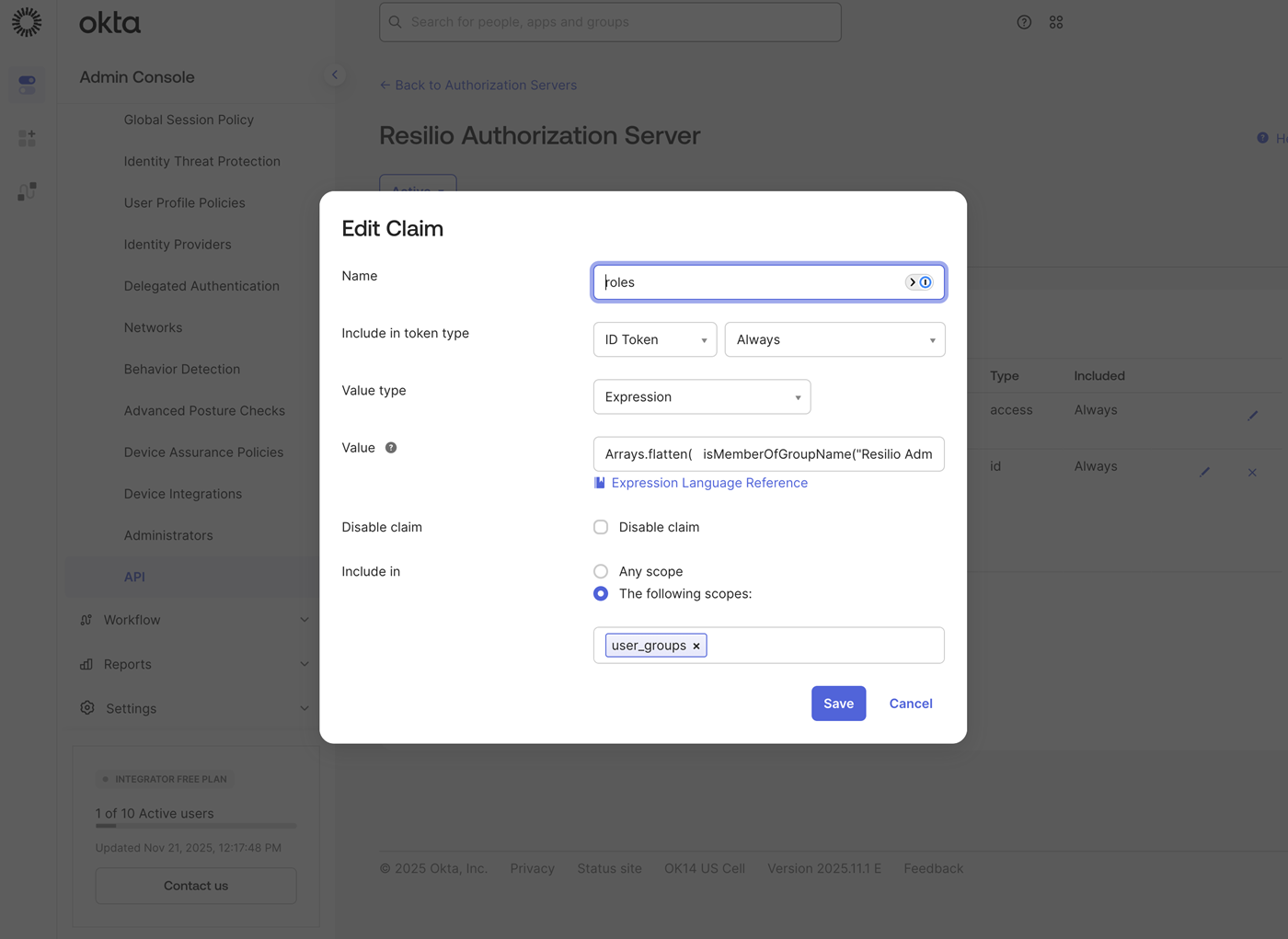 Okta Api Claim Group Mapping