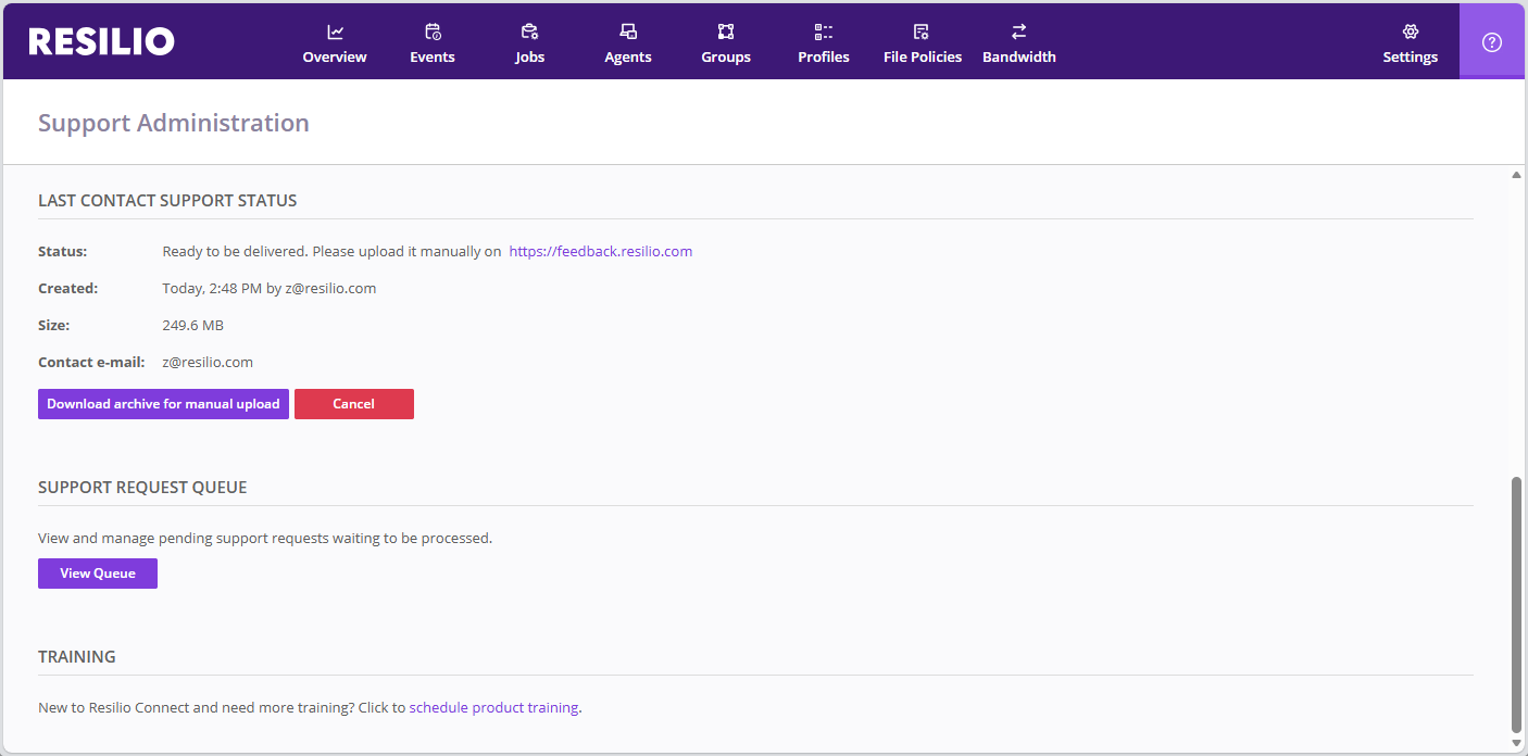 manually upload