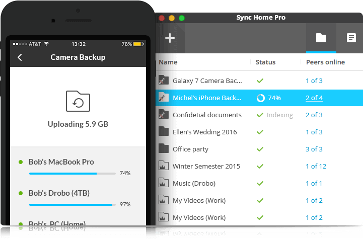 Setup your phone to backup all photos to your laptop, or backup all your documents from your laptop to your NAS. Protect yourself from losing information on a crashed or misplaced device.