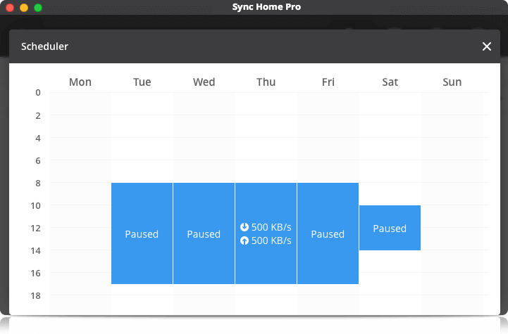 Need to sync lots of data but your network cannot handle it? Now you can set bandwidth usage limits so Sync activity occurs only when it suits you.